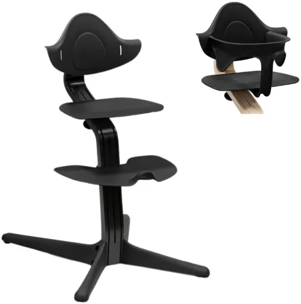 Højstol bøg - black inkl. babysæt